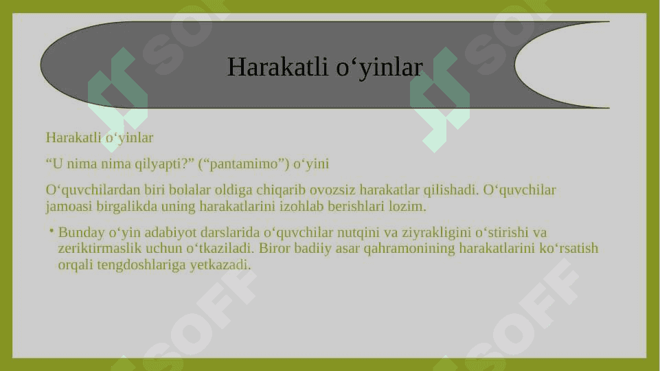 ADABIYOT DARSLARIDA DIDAKTIK OʻYINLARDAN FOIDALANISH 6
