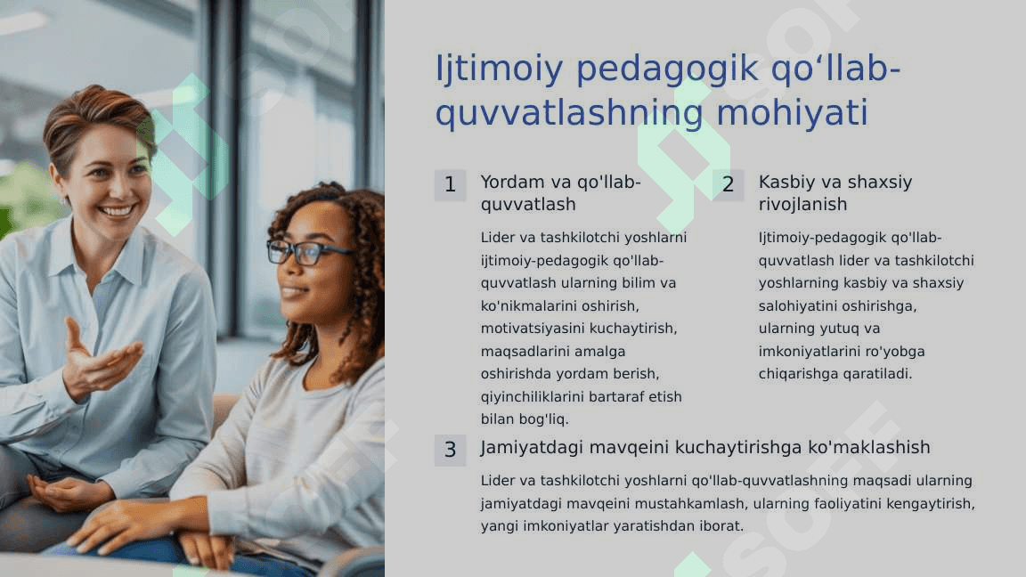 Lider va tashkilotchi yoshlarni ijtimoiy pedagogik qoʻllab quvvatlash 3