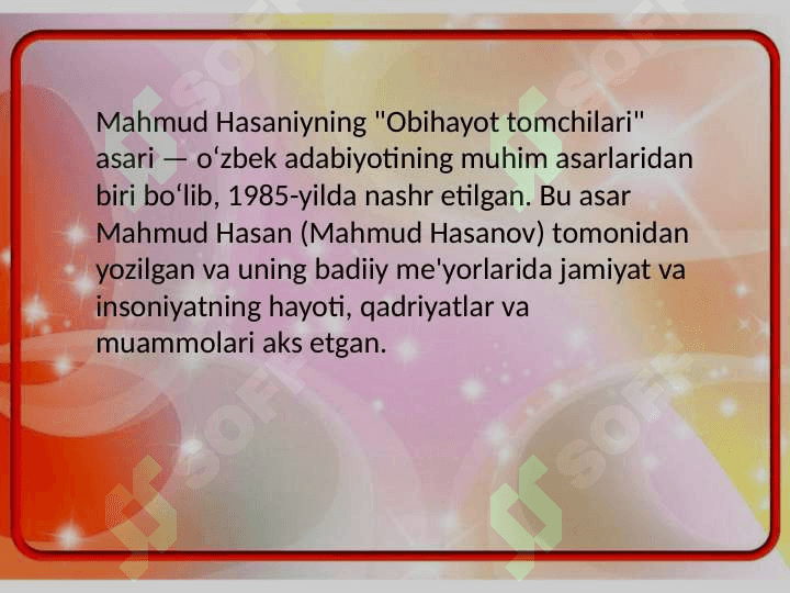 Muhammad Husaynning Obi hayot tomchilari 3