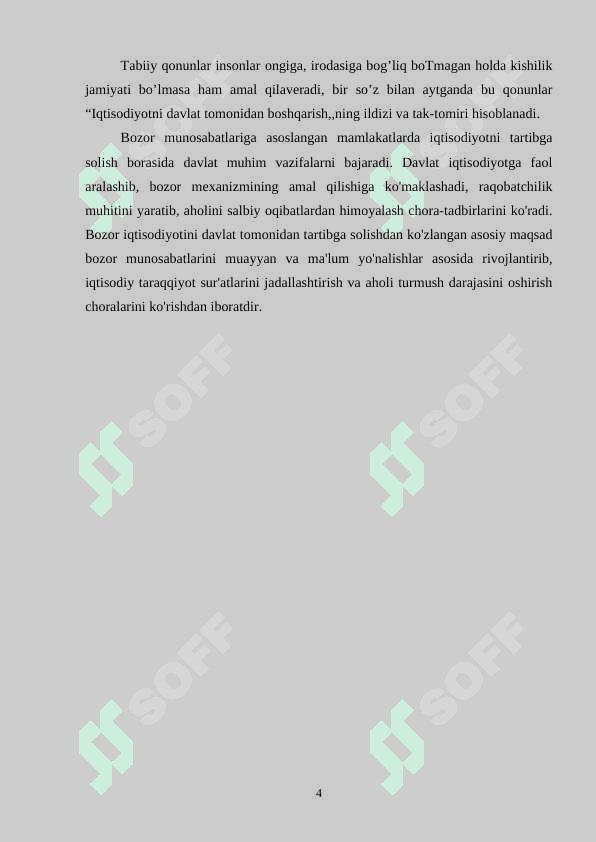IQTISODIYOTNI DAVLAT TOMONIDAN TARTIBGA SOLISHNING MOHIYATI VA ZARURLIGI. 4