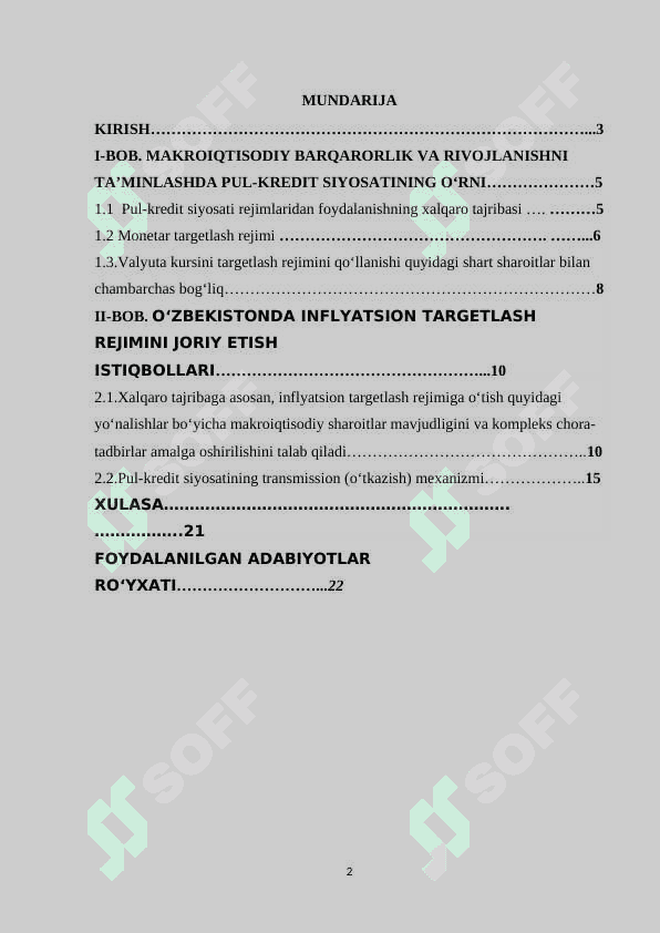 Pul muomalasi .Kredit tizimi va banklar 2
