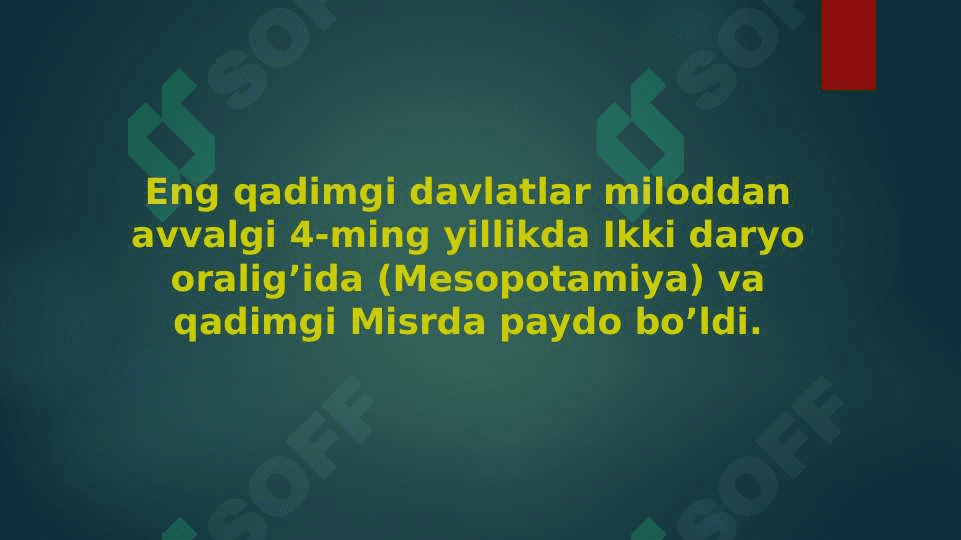 Shaharlarning vujudga kelishi va ularning davlatlarini tashkil topishining oʻrni 8