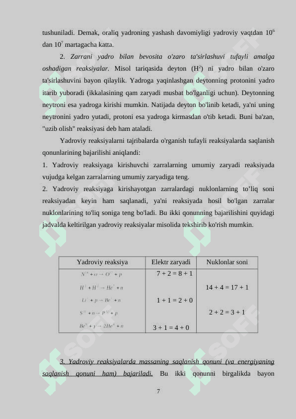 ELEKTRO YADRO REAKSIYALARI 7
