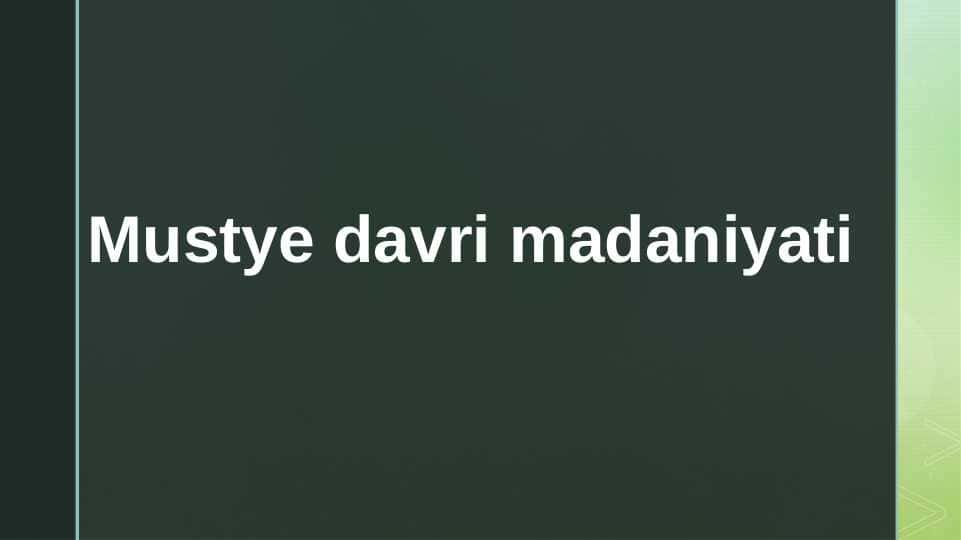 Mustye davri madaniyati 1