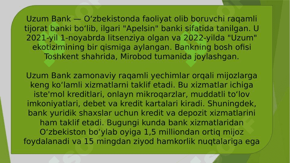 Uzum bank boshqaruvi slide 5