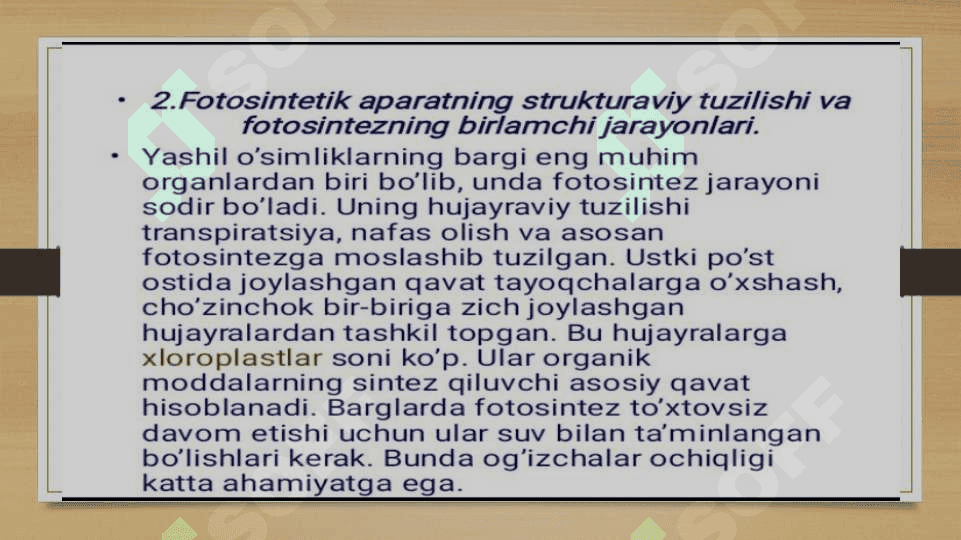 Fotosintez va hosildorlik 5
