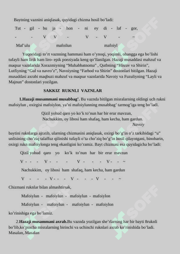 HAZAJ BAHRI VAZNLARI 3