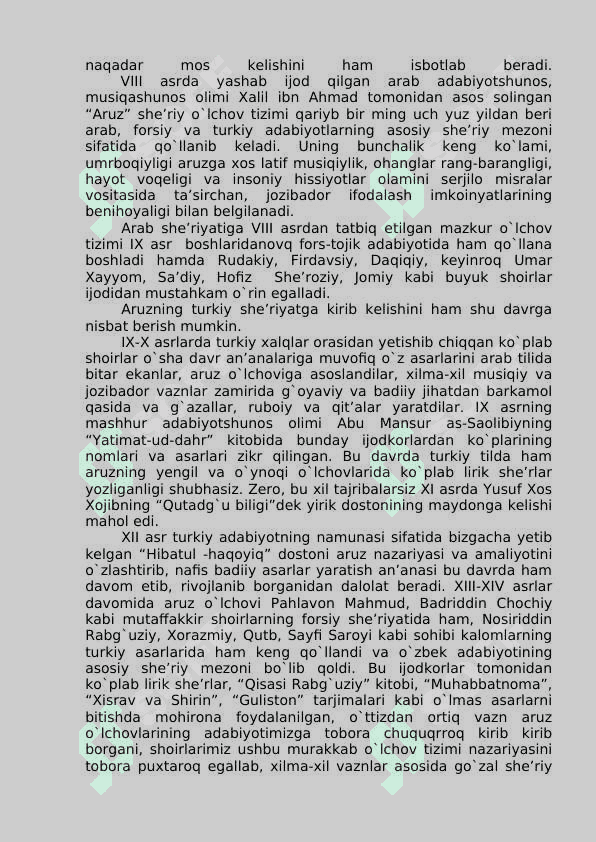 ARUZ TIZIMI HAQIDA UMUMIY MA'LUMOT ARUZNING NAZARIY ASOSLARI 3