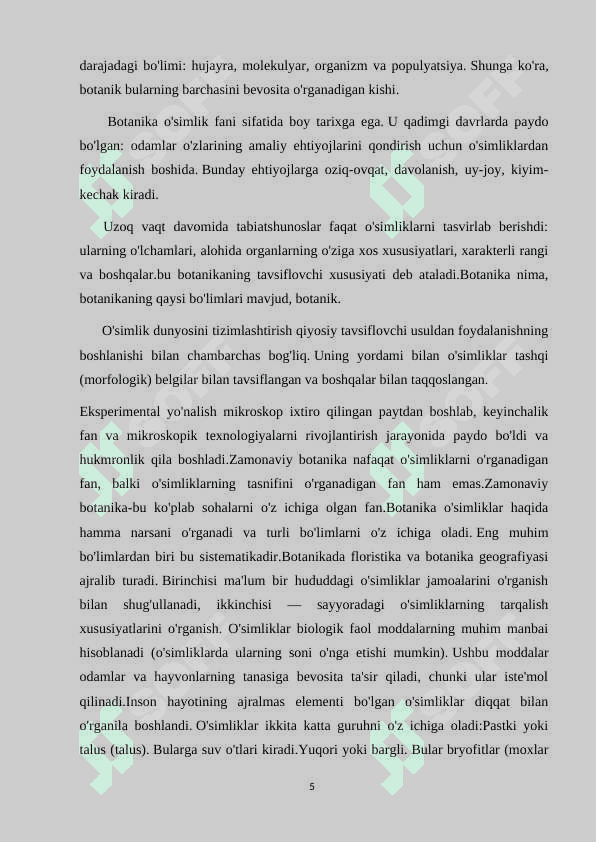 Gulli o'simliklarning jinsiy kopayishi. Jins determinasiyasi 5