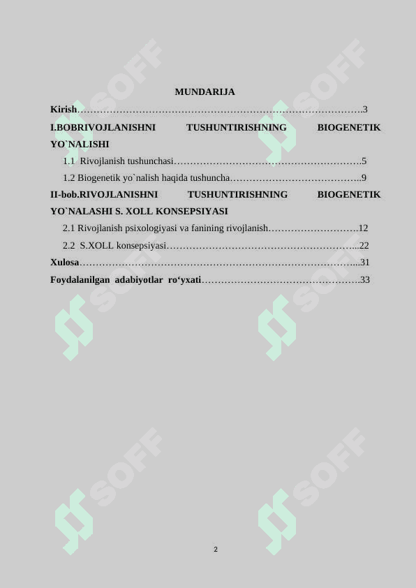 Rivojlanishni tushuntirishning biogenetik yo’nalishi (S.Xoll konsepsiyasi) 2