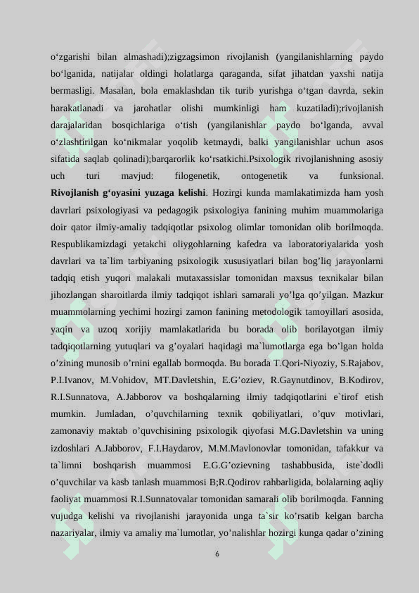 Rivojlanishni tushuntirishning biogenetik yo’nalishi (S.Xoll konsepsiyasi) 6