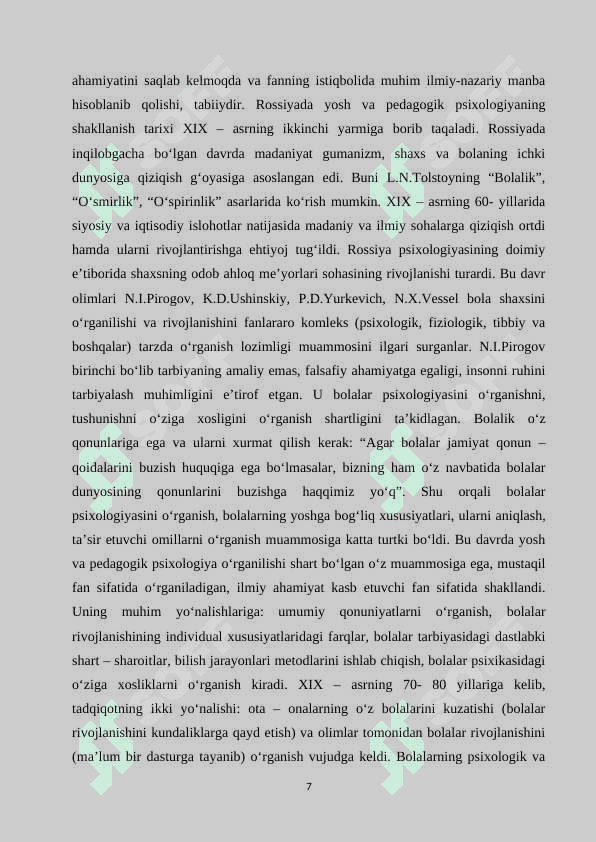 Rivojlanishni tushuntirishning biogenetik yo’nalishi (S.Xoll konsepsiyasi) 7
