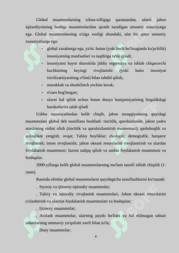 JAHONNING GLOBAL IQTISODIY MUAMMOLARI 6