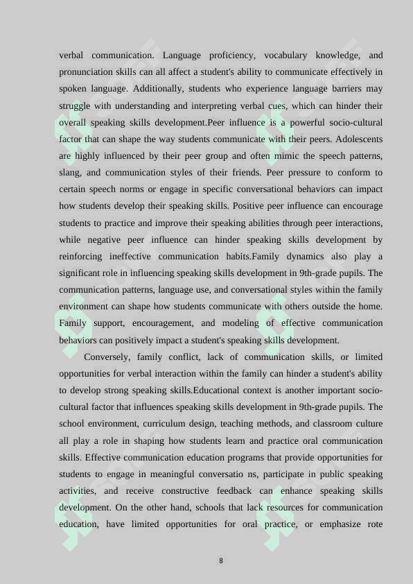 Socio-cultural problems of developing speaking skills of pupils of 9 grades 7