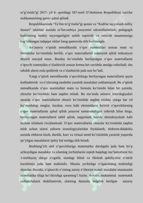 BOSHLANG’ICH SINFLARDA MASALALAR YECHISHGA O’RGATISHNING  NAZARIY  ASOSLARI. 4