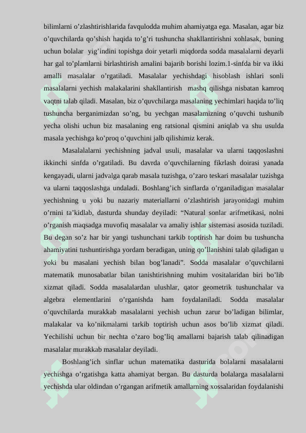 BOSHLANG’ICH SINFLARDA MASALALAR YECHISHGA O’RGATISHNING  NAZARIY  ASOSLARI. 5