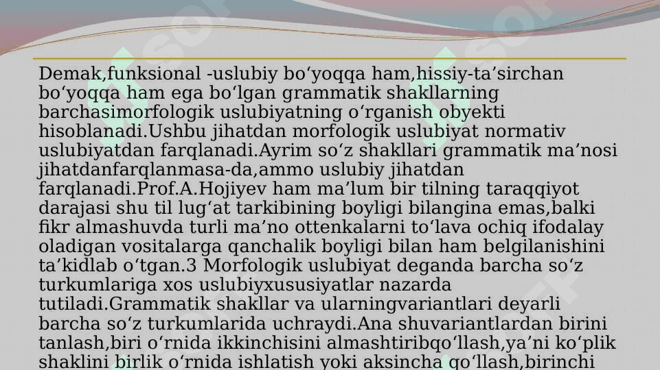 Morfologik uslubiyat 3