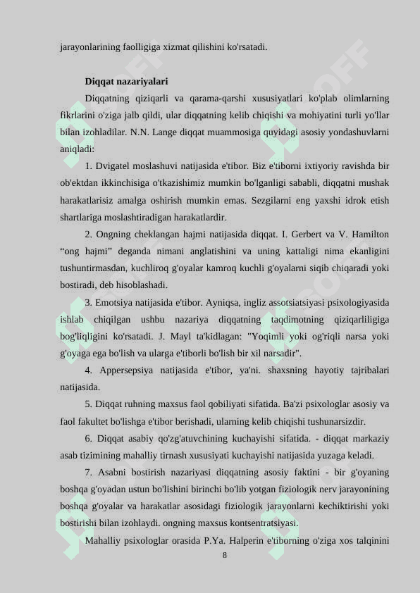 Diqqat samaradorligiga taʼsir koʻrsatuvchi omillar 8