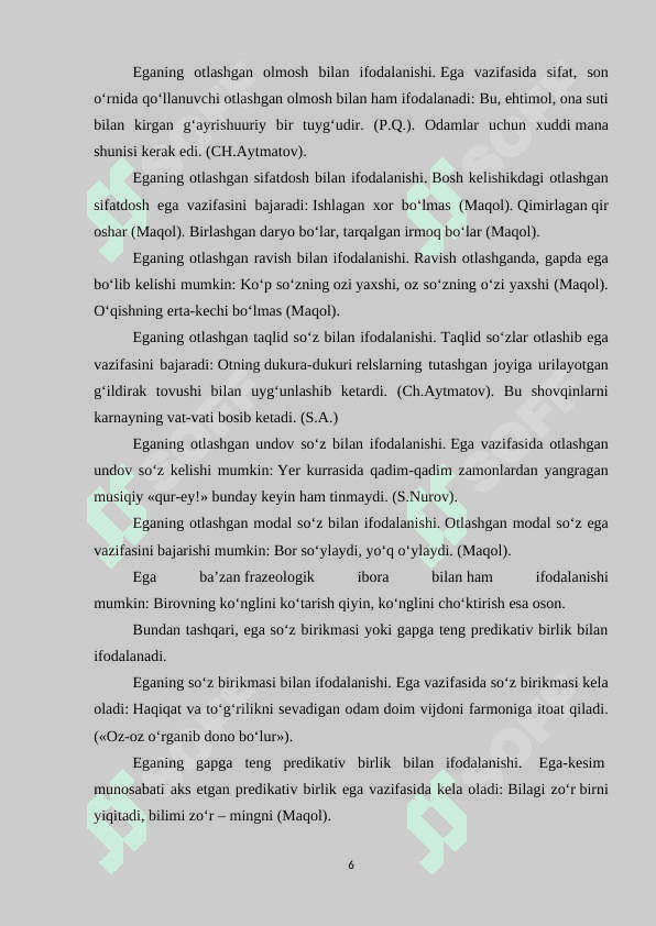 GAP BO’LAKLARI 6