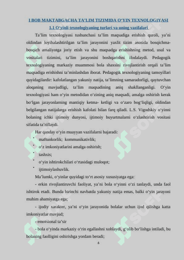 O‘YIN TEXNOLOGIYASI VA UNING VAZIFALARI 6