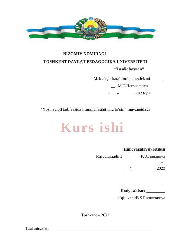 Yosh avlod tarbiyasida ijtimoiy muhitning ta’siri