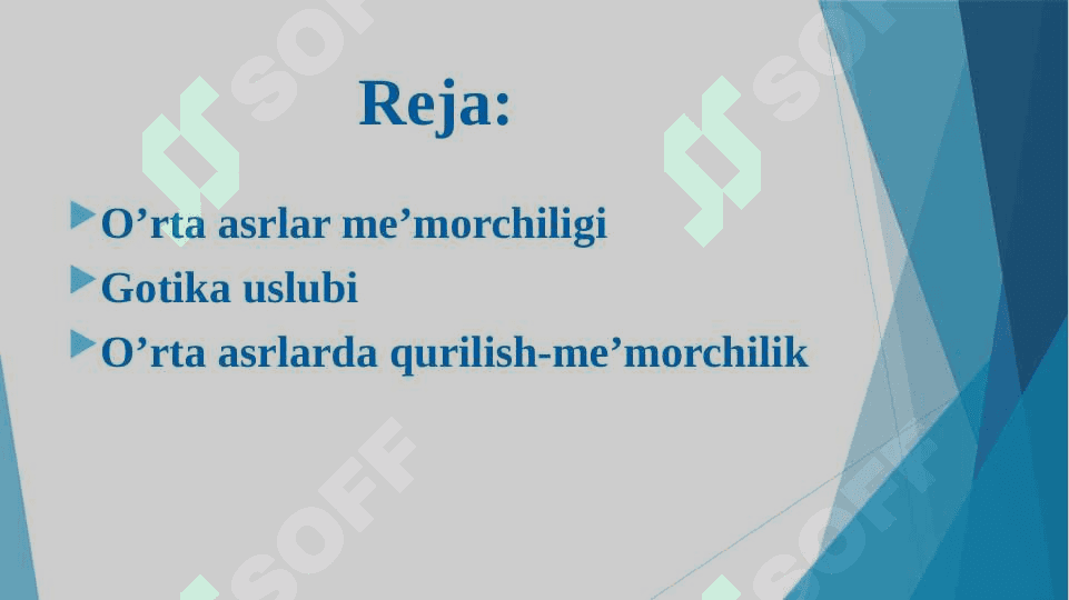 Mavzu: Ilk o’rta asrlarda shaharlar arxitekturasi 2
