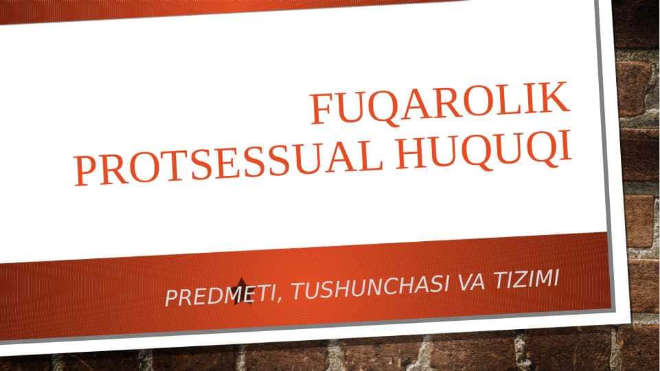Fuqarolik protsessual huquqi 1