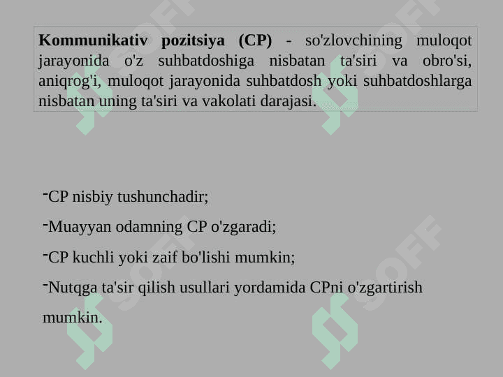 Ishontirishning og’zaki ta’sir etish turlari 7