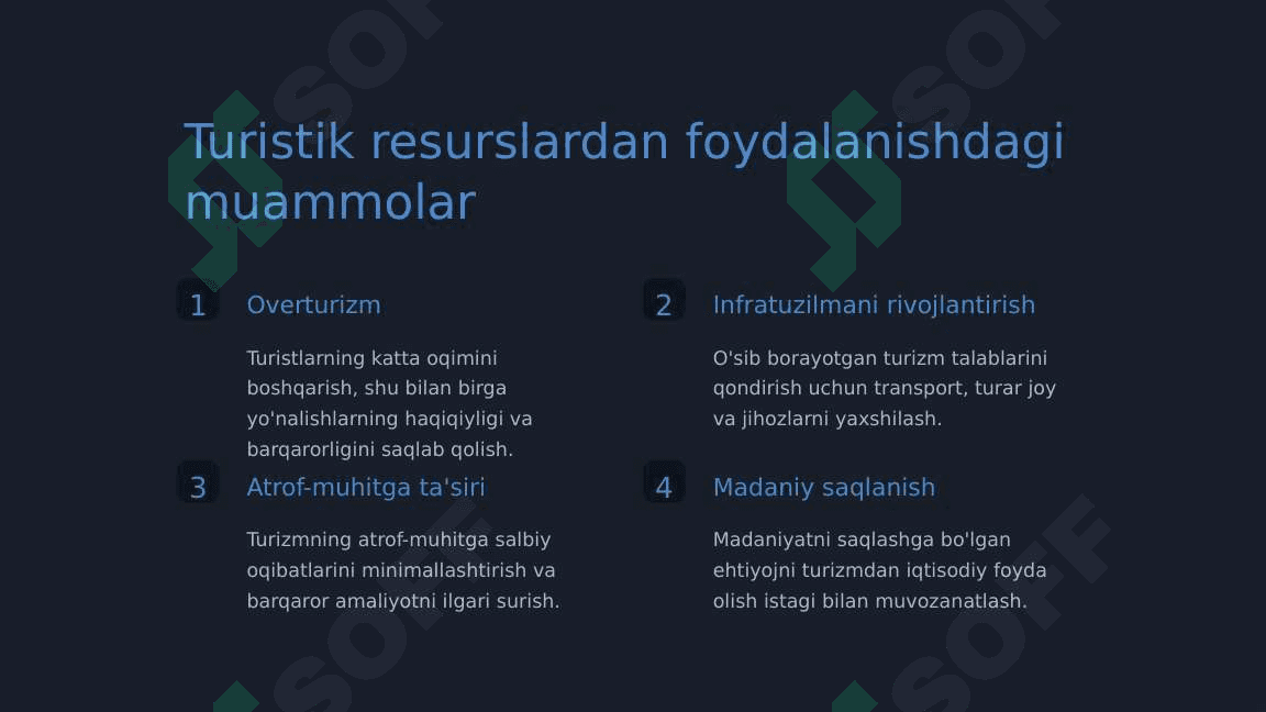 Turistik resurslardan samarali foydalanish yo'llari 4