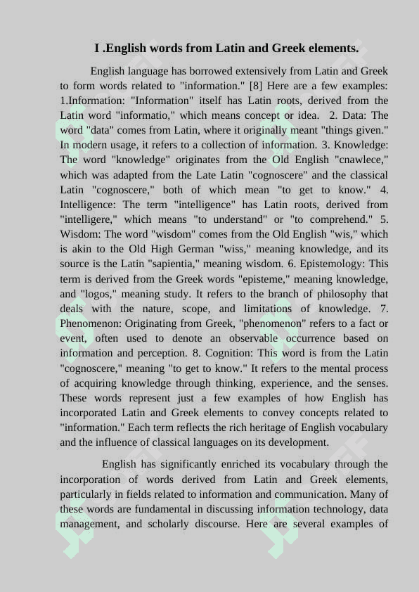Latin and Greek elements 7