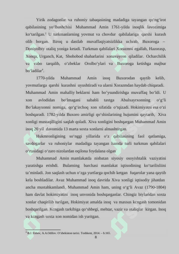 Xiva xonligining tashkil topishi 8