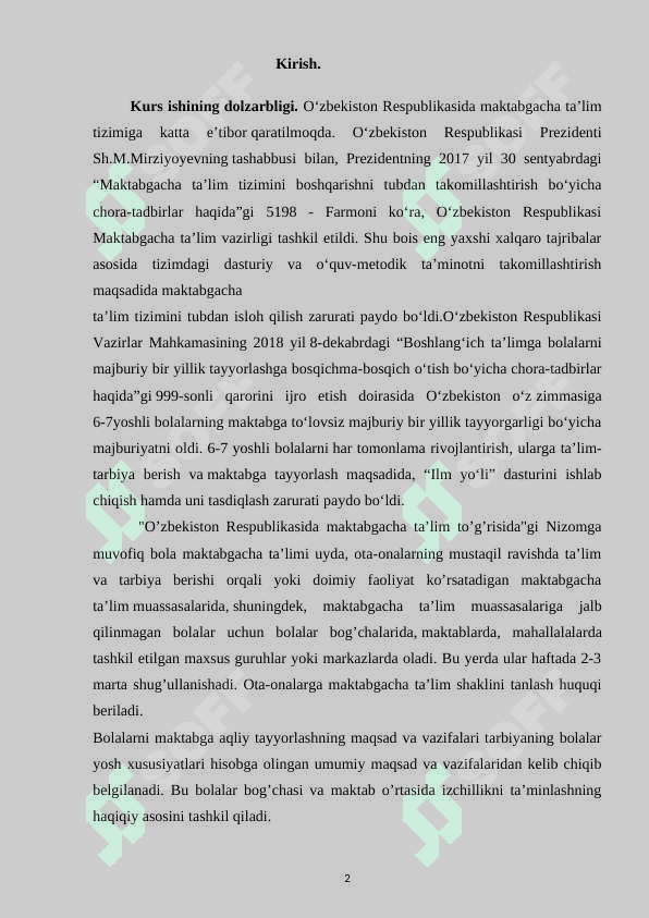 ”Ilm yo’li” variativ dasturi orqali bolani oilada maktabga tayyorlash 2