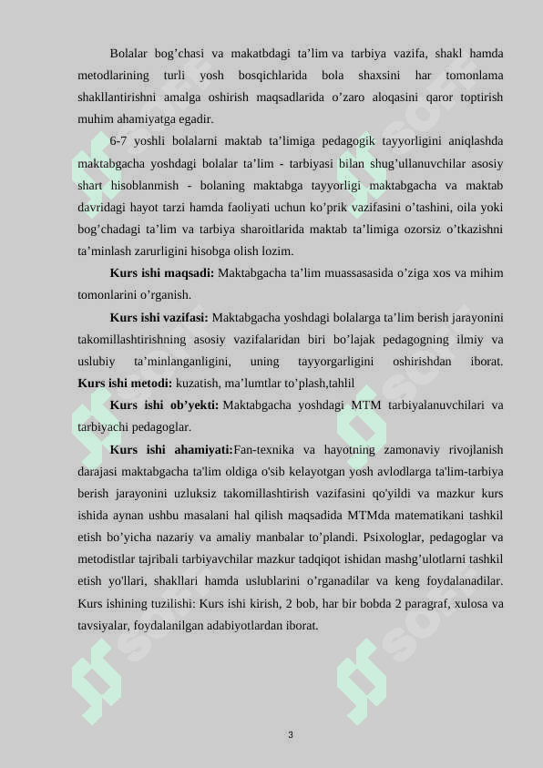 ”Ilm yo’li” variativ dasturi orqali bolani oilada maktabga tayyorlash 3