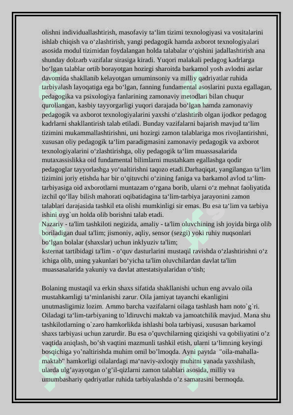 Boshlang’ich sinf o’quvchilarida  oila, maktab, jamoatchilik hamkorligini shakillantirish 5