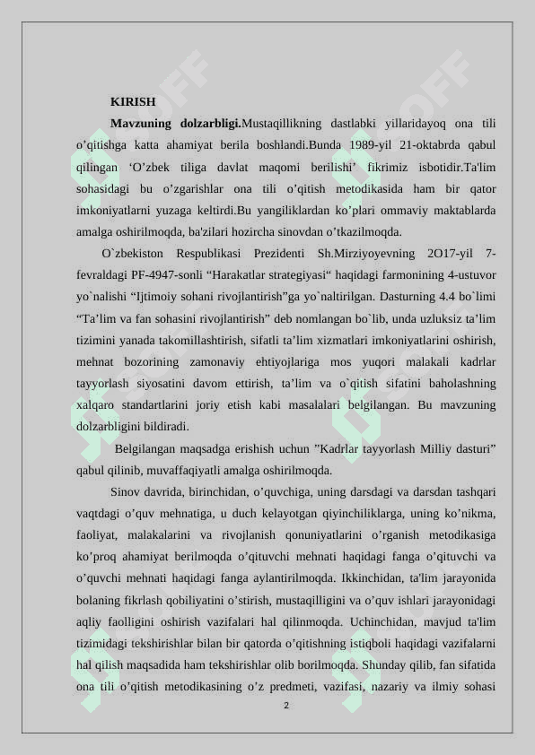 Maktabdagi tarbiyaviy ishlar tizimida sinf rahbarining faoliyatini tashkil etish metodikasi 2