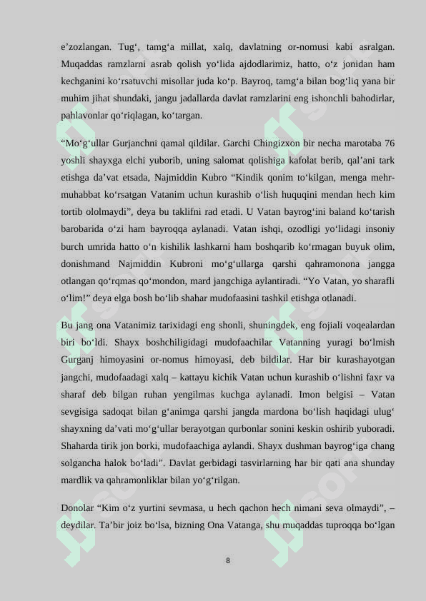 Davlat ramzlariga mehr uyg’otishga doir tadbirlarni tashkil qilish metodikasi 8