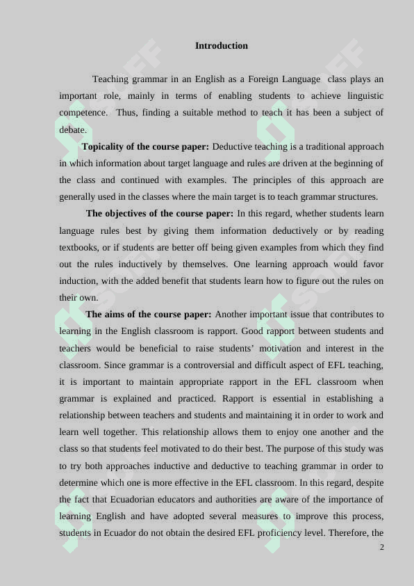 Going from inductive teaching to deduction in EFL teaching 2