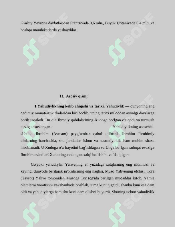 Yahudiylik ta'limoti, an'ana va marosimlari. #2 3