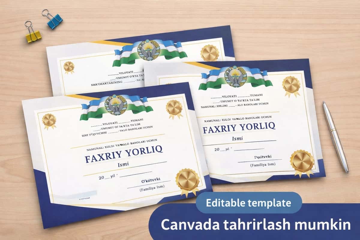 Faxriy yorliq shablon (A4, Canva editable, printable) 1