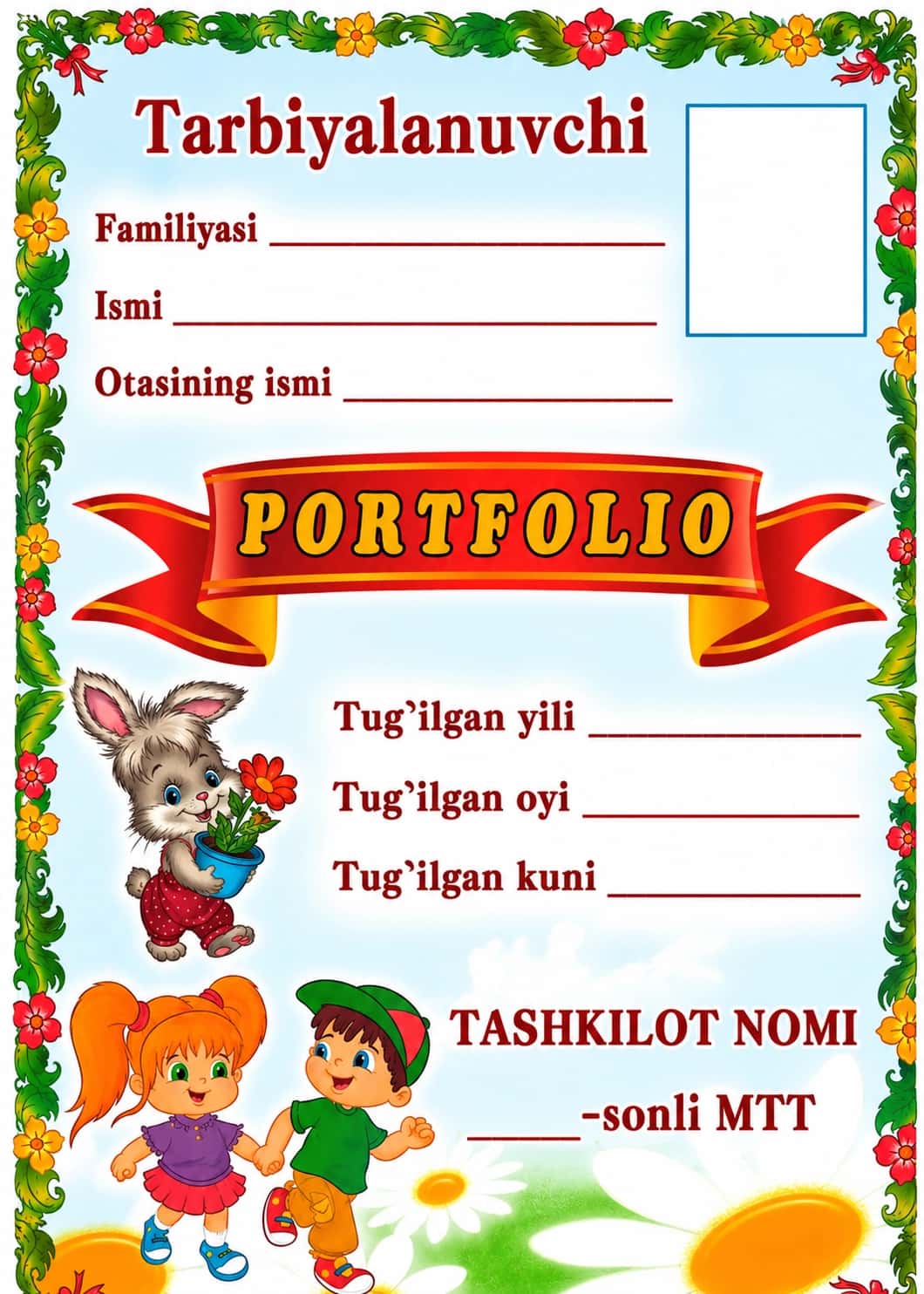 MTT bolajonlar uchun portfolio usti 1