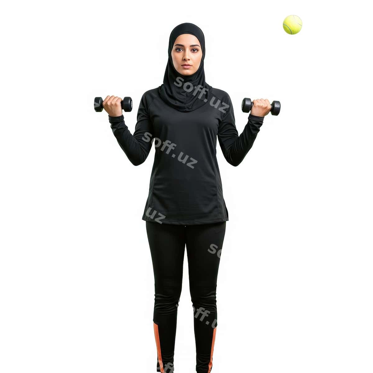 Fit muslima ayoli mashq qilmoqda | Fit muslim woman exercising 1