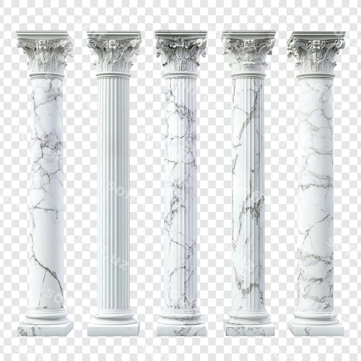 Besh marble sutonlar turli uslubdagi | Five marble columns with different styles 1