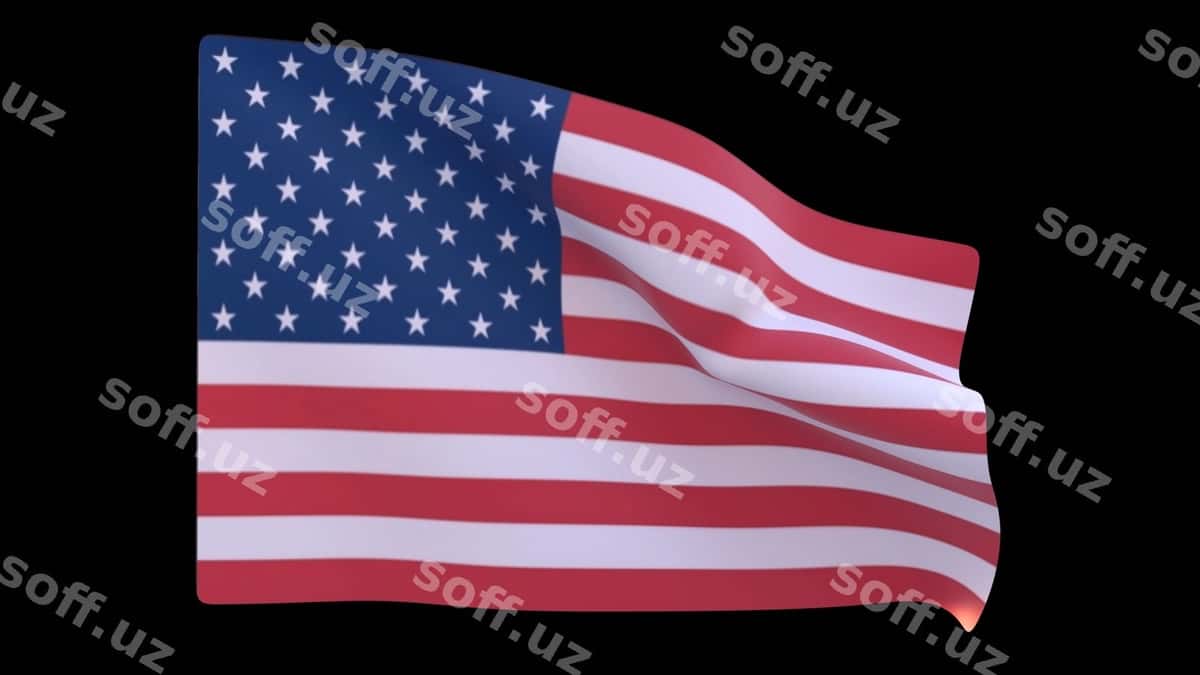 Bayroq shamolda qora fonda ko'tarilgan | Flag is flying wind with black background 1