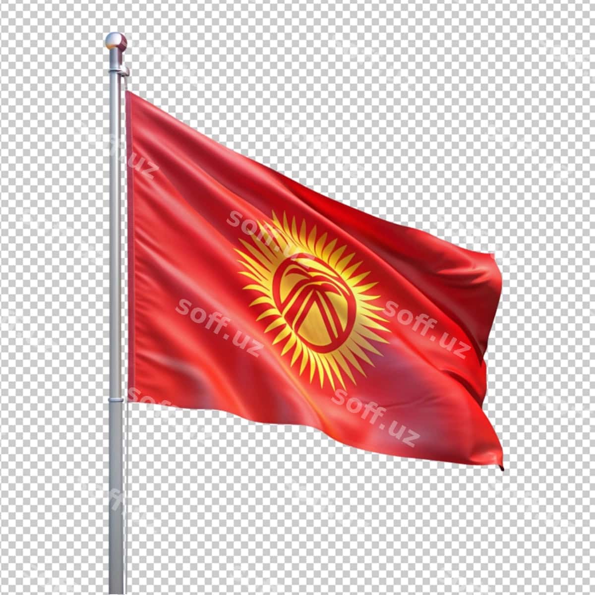 Bayroq Qirgʻiziston shaffof fonda | Flag kyrgyzstan transparent background 1