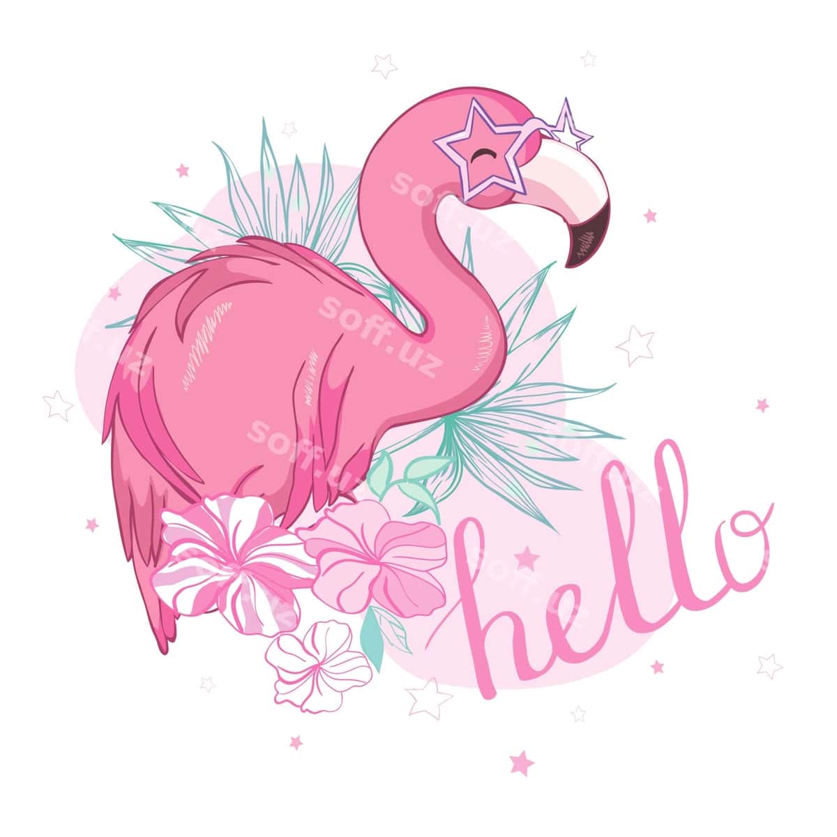 Flamingo qush illustratsiya dizayni | Flamingo bird illustration design 1