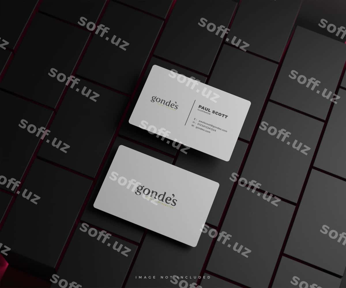 Tekis biznes karta mockup | Flat business card mockup 1