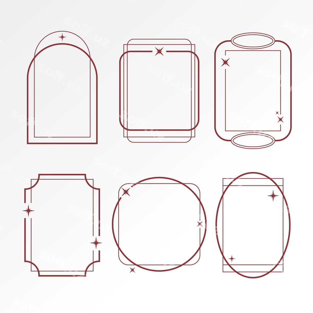Yassi dizayndagi minimalist chiziqli ramka to'plami | Flat design minimalist linear frame set 1