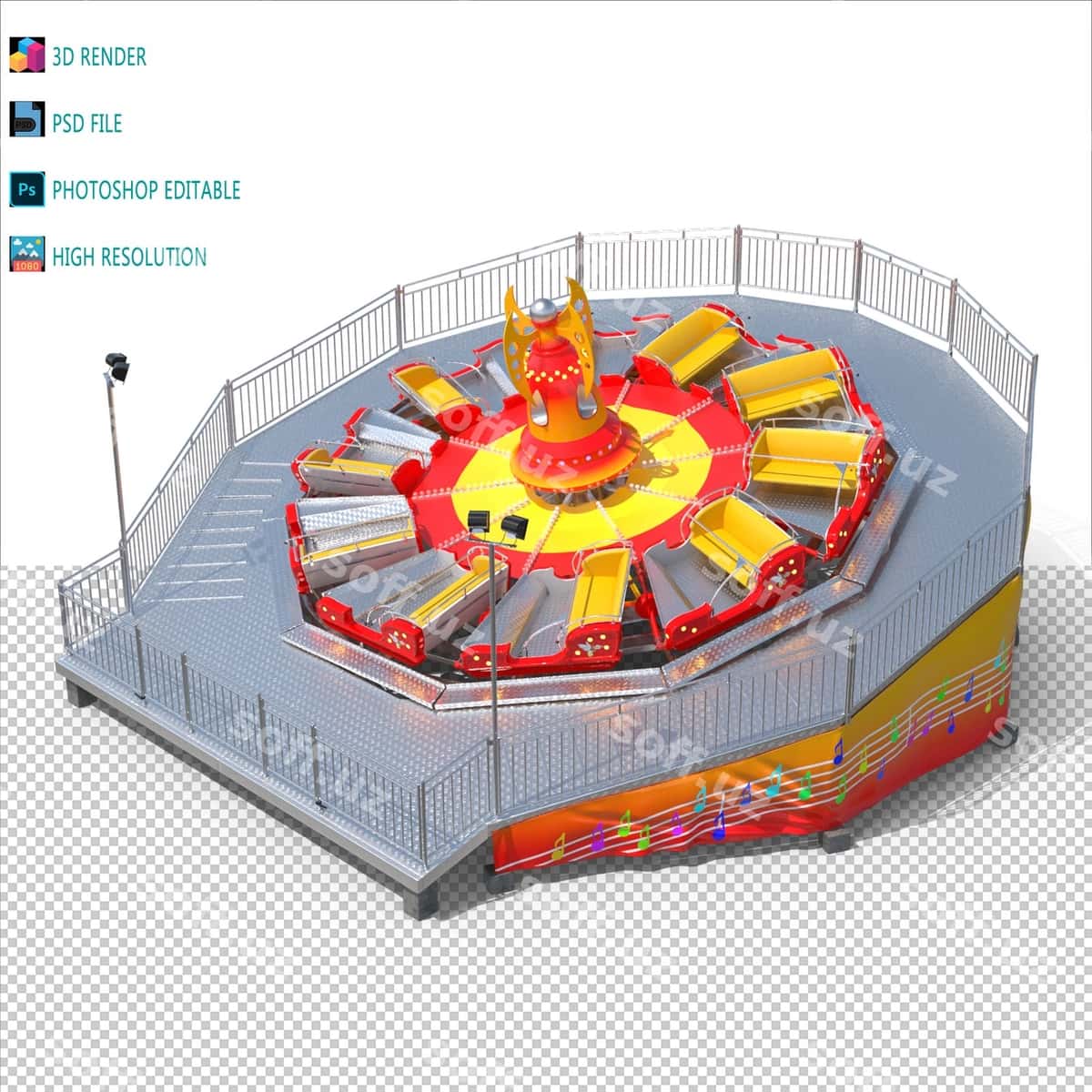 Flat ride mavzusi 3d modellashtirish psd | Flat ride theme 3d modeling psd 1