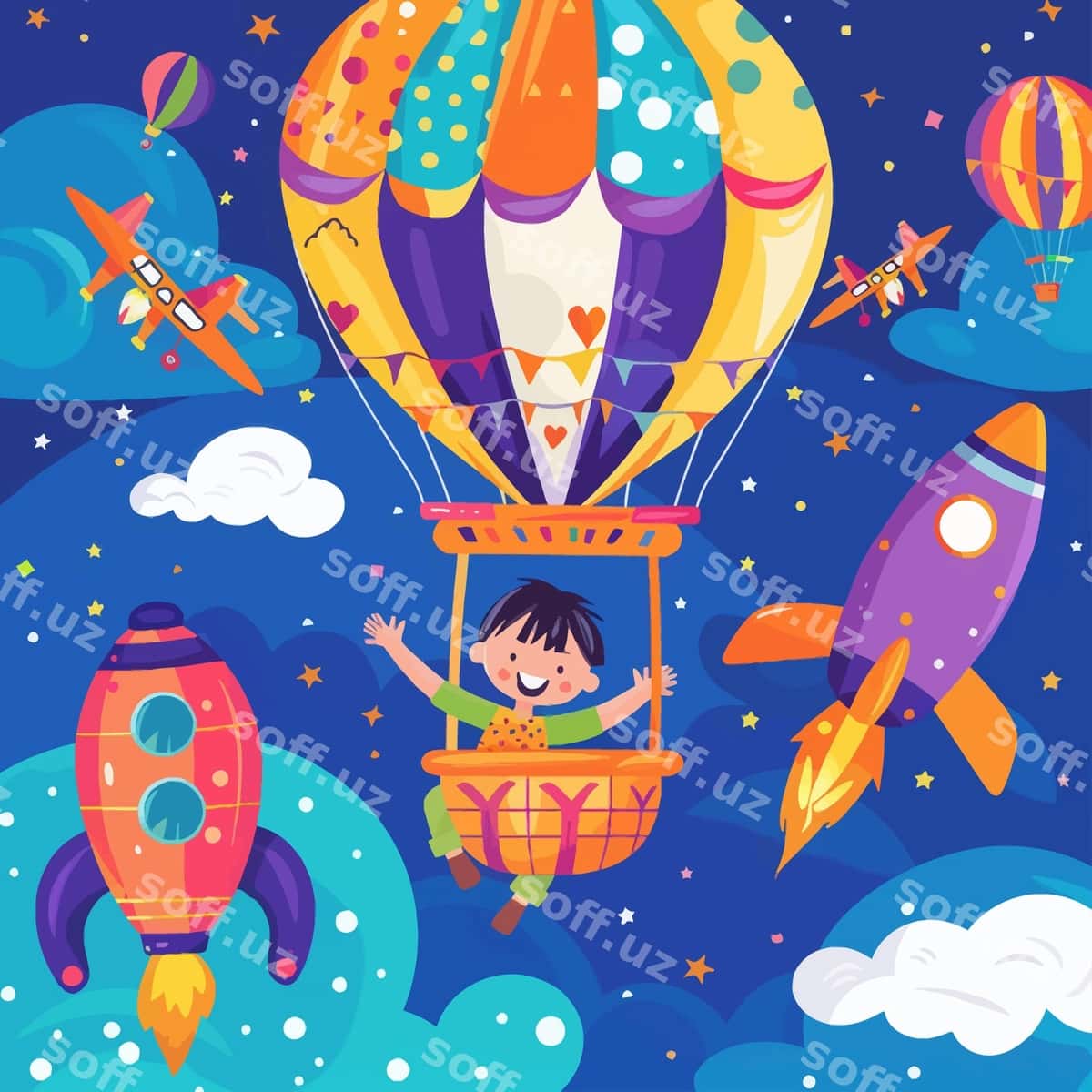 Tekkan dunyo bolalar kuni orqa fon | Flat world childrens day background 1