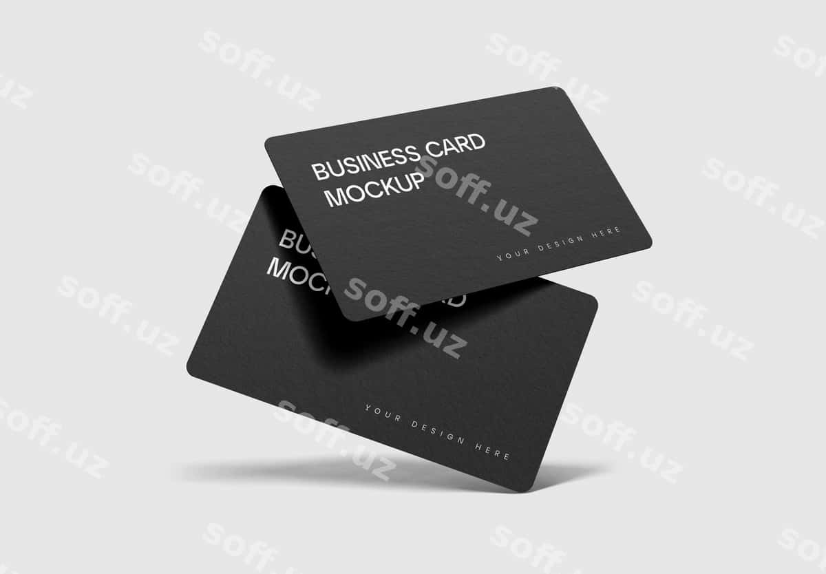 Suzuvchi biznes karta maketi | Floating business card mockup 1